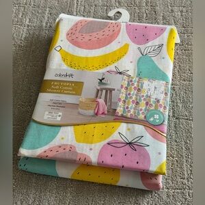 Colordrift Frutopia Soft Cotton Shower Curtain Fruit Print  72x72 NEW